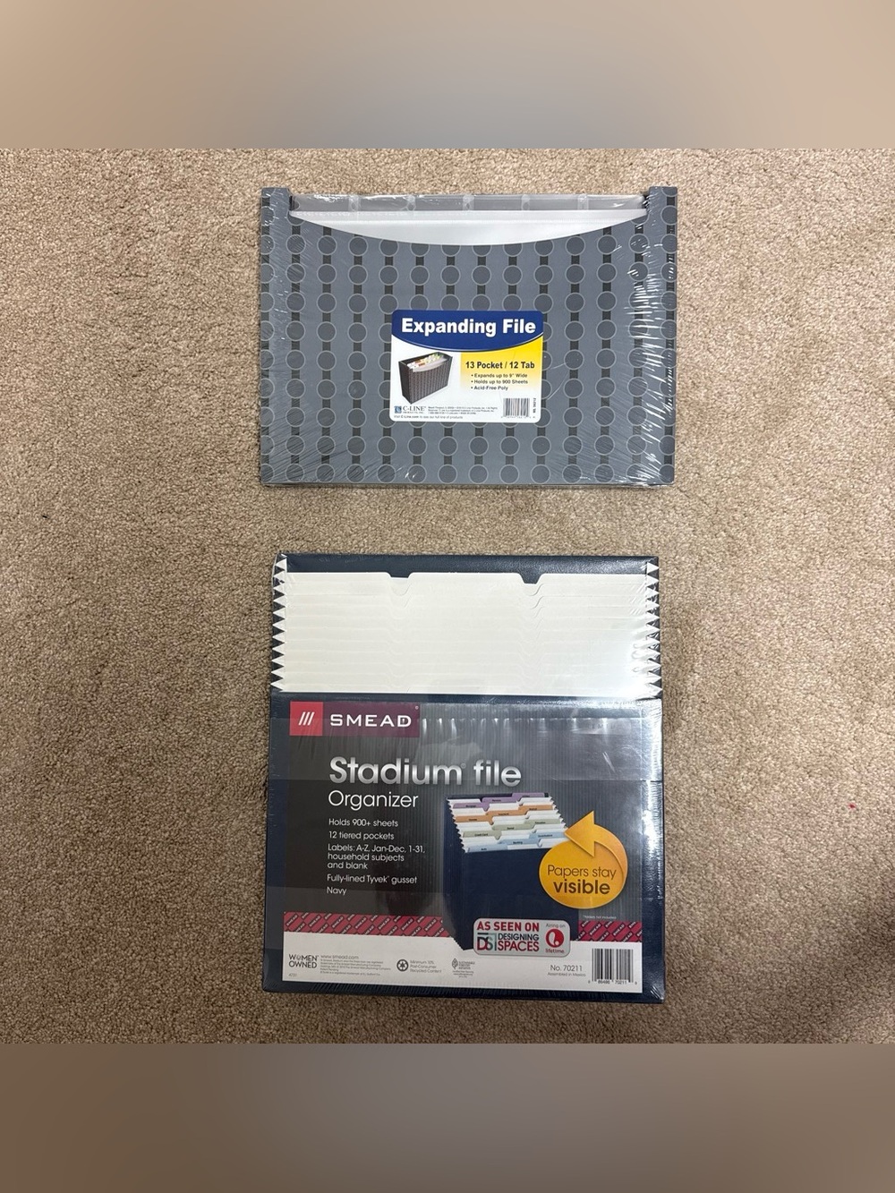 Navy Stadium File Organizer - 12-Pocket Home Storage